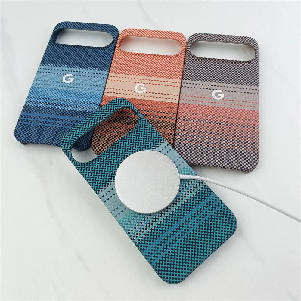 Luxury Ultra Thin Hard PC Carbon Fiber Pattern Matte Case For Google Pixel 10 9 8 7 6 Pro XL 10proxl 5G MagSafe Shockproof Cover
