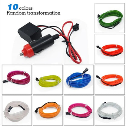 HQ 12V Universal LED Car Ambient Lamp Car Interior Decoration Light Cold Light Strips Waterproof Dashboard Console Lamp1/3/5M