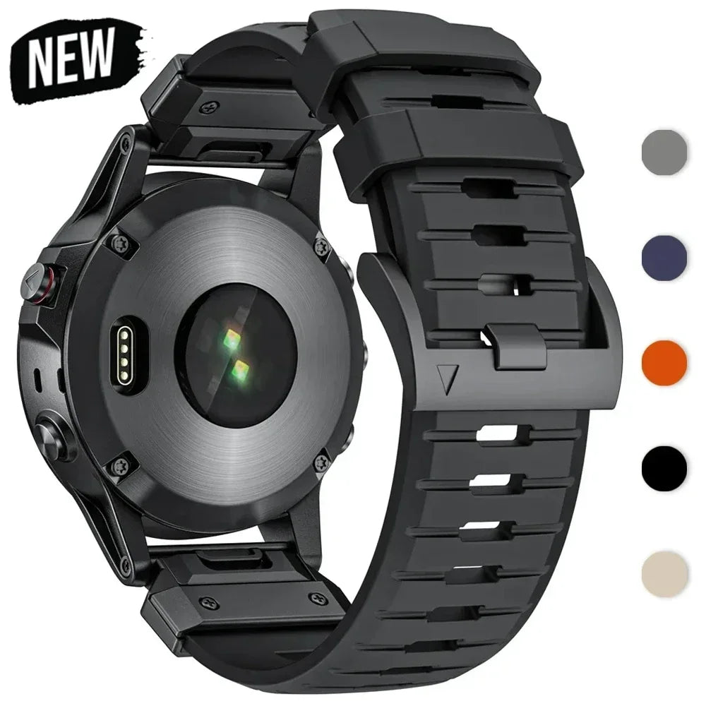 22mm 26mm Fluororubber Strap For Garmin Fenix 8 7X 7Pro Epix Pro Gen2 47mm 51mm QuickFit Garmin  Fenix 6 6X Pro 5XPlus Watchband