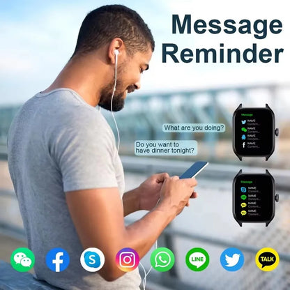 2026 Women Smart Watch Men Full Touch Screen Heart Rate Fitness Tracker Ladies Watch Bluetooth Call Smart Clock for Android IOS