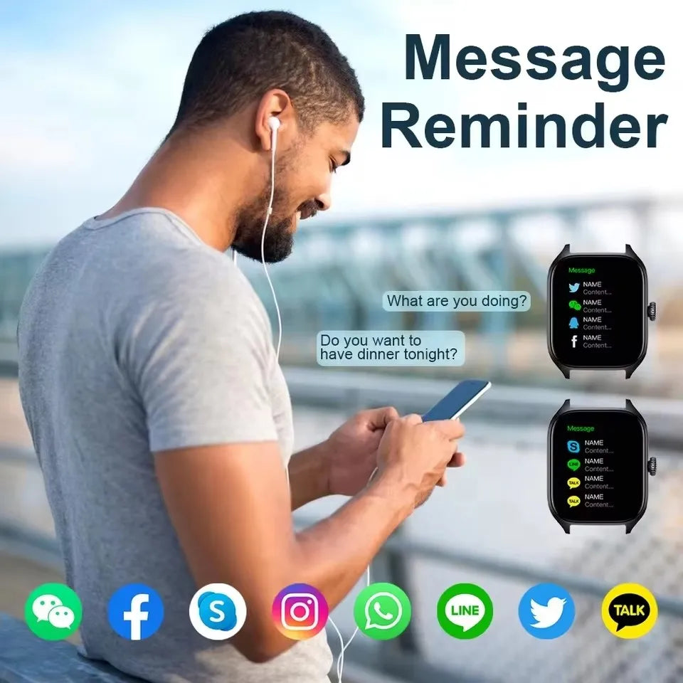 2026 Women Smart Watch Men Full Touch Screen Heart Rate Fitness Tracker Ladies Watch Bluetooth Call Smart Clock for Android IOS