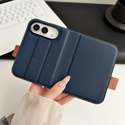 Wristband Bracket Phone Case For iPhone Duo 18 Fold Invisible Wristband Soft Card Holder Wallet Cover With Tempered Glass Case