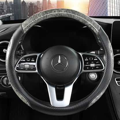 Peach Wood Grain Car Steering Wheel Cover Non-slip Four Seasons General Motors Handle Cover  Fits 14.5-15" Steering Wheels