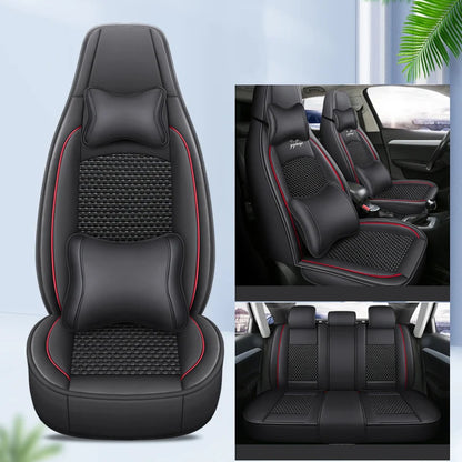 Car Seat Cover 5 Full Set Universal Seat Covers for Nissan X Trail T32 Jetta A4 Skoda Rapid Superb 3 Cars Waterproof PU Leather