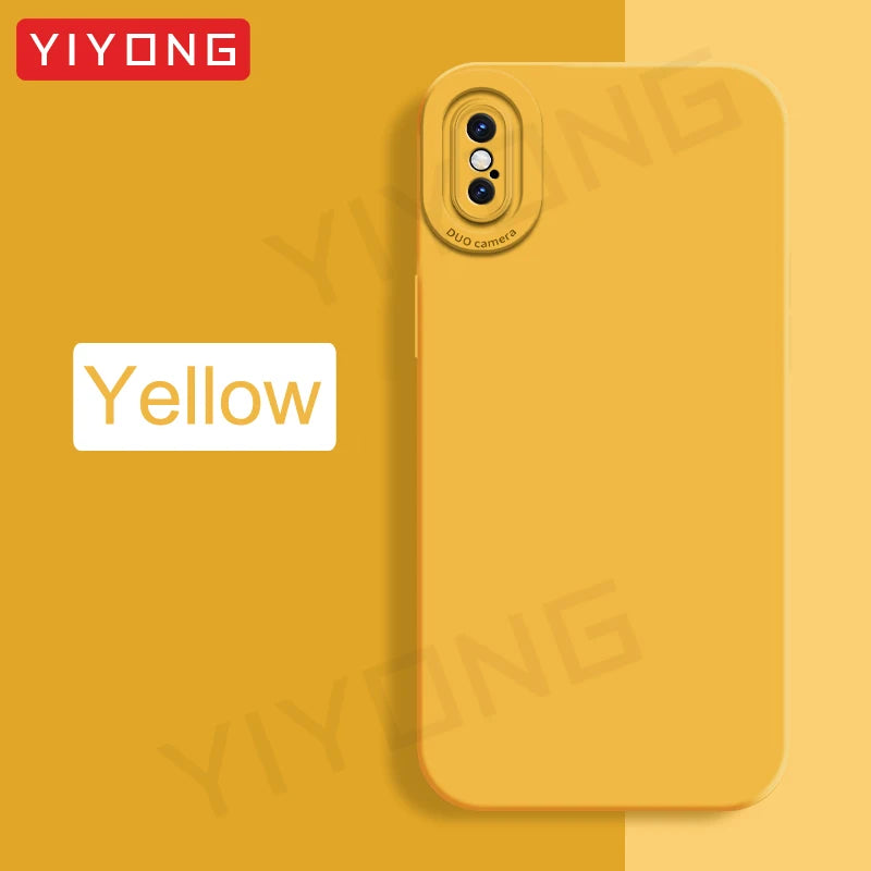 For iPhoneX Case YIYONG Original Liquid Silicone Soft Cover For iPhone X S XR XS Max 10 iPhone10 iPhoneXR iPhoneXS Phone Cases