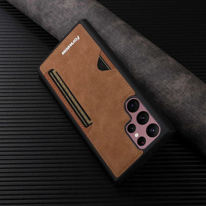 Retro Card Holder PU Leather Case for Samsung Galaxy S26 S25 S24 Ultra S23 S21 FE S22 S20 S10 S9 S8 Plus Note 20 10 Phone Cover