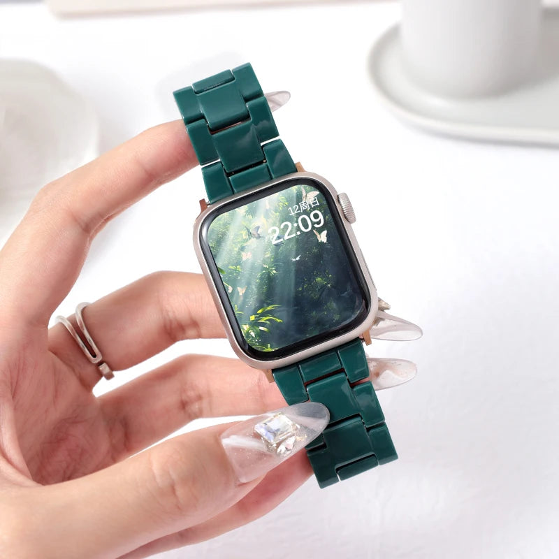 New Laser Transparent Strap for Apple Watch Band 44mm 40 41 45 38 49 46 42mm Correa Bracelet iWatch Series 12 11 10 9 8 7 6 5 4