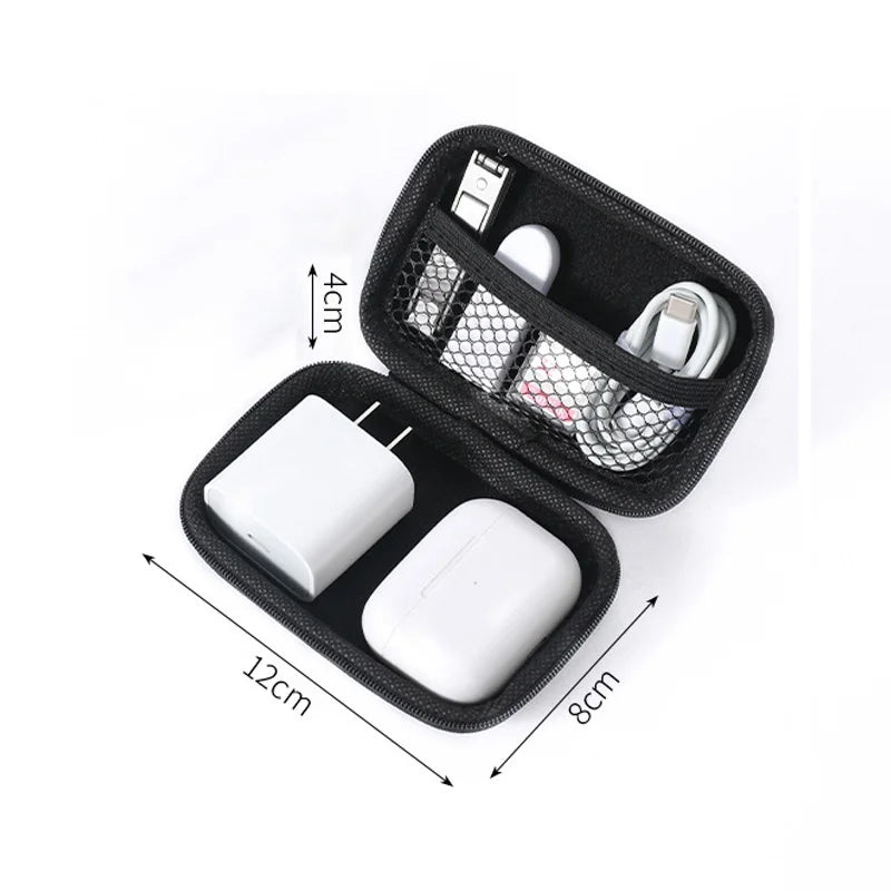 Portable Zipper Earphone Case Bag for Airpod Earpods KZ BA10 AS10 ES4 Charging Cable Accessories Mini Carrying Storage Bag Pouch