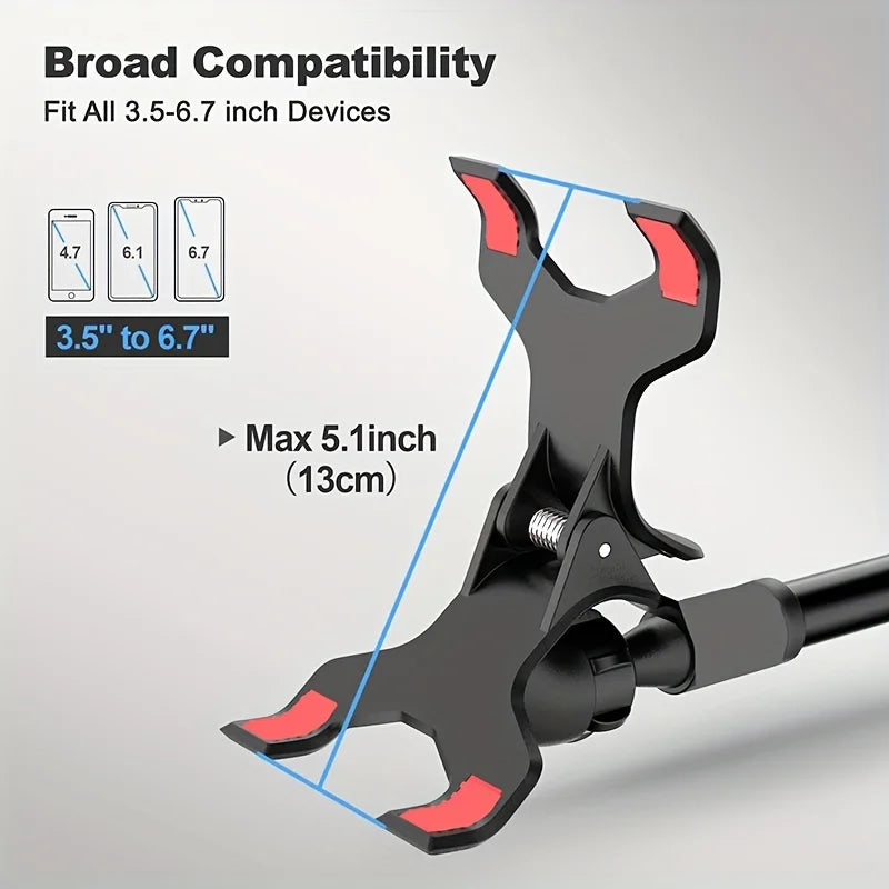 Lazy Phone Holder, Flexible Gooseneck Bed Clamp Stand, 360 Rotatable Cellphone Bracket Mount for Travel Office Live