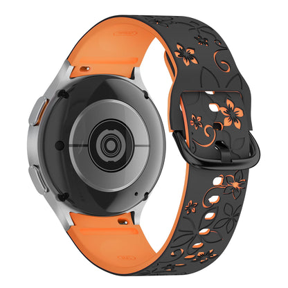 Silicone Band for Samsung Galaxy Watch 7 6 5 4 FE/5Pro 45mm No Gaps Sport Correa Engraved Galaxy Watch6 Classic 43mm 47mm Strap