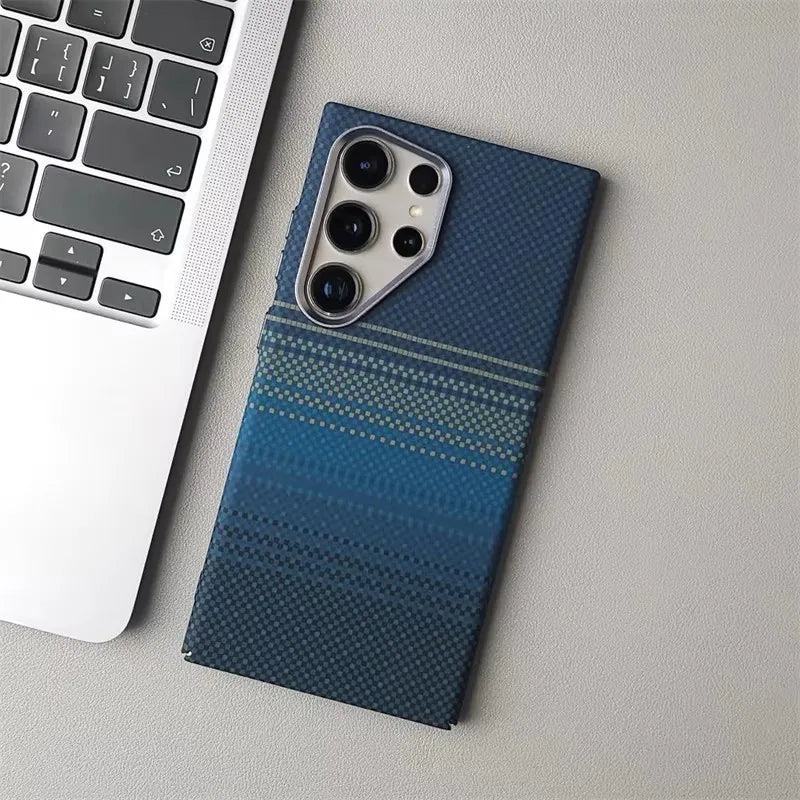 Luxury Carbon Fiber Wireless for Magsafe Case for Samsung Galaxy S26 S25 S23 S24 S22 Ultra Plus Alloy Lens Protection Hard Cover