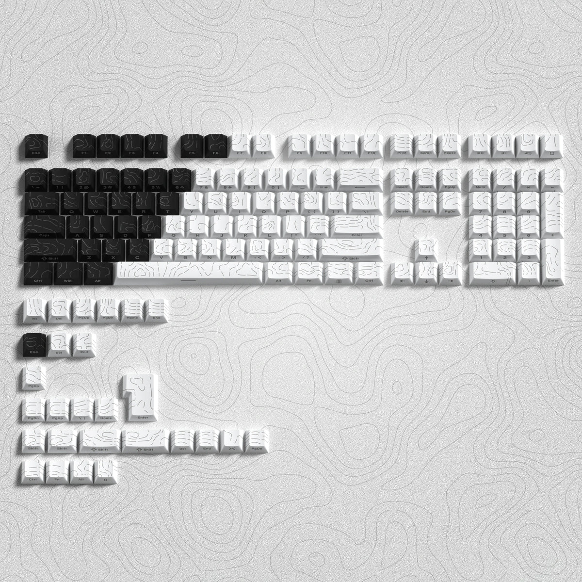 140 Keys White Grey PBT Keycap RGB Shine Through Double Shot Keycaps Cherry Profile for MX Switches  Mechanical Gaming Keyboard
