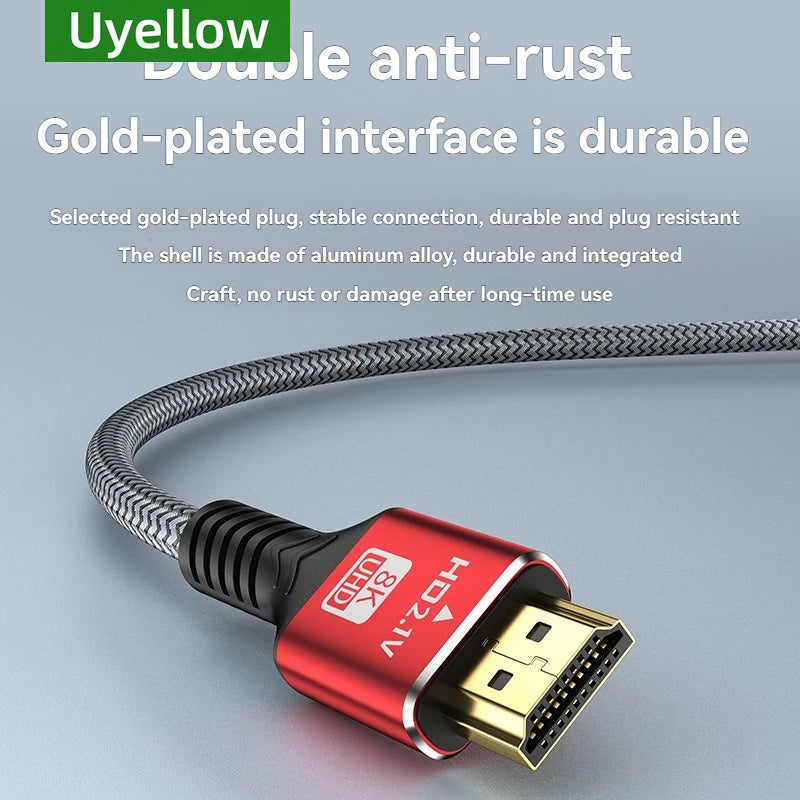 Uyellow 48Gbps HDMI-compatible Cable 8K 60Hz 50cm 1m 2m 3m 5m HDMI-compatible 2.1 Cable 4K 120Hz HDR 3D Effect Video for HDTV PC