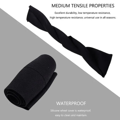 Car Steering Wheel Cover Universal for Round & D-Shaped 32cm Wheels Comfort Grip All Seasons Silicone Non-Slip Sweat-Absorbent