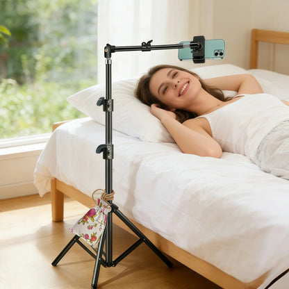Universal Lazy Phone Stand with Long Arm 360° Rotating Adjustable Installation Bed & Desk Mount for Photography Accessories