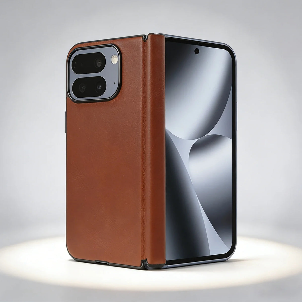 For Google Pixel 10 Pro Fold Case Pixel 9 Pro Fold Retro Full Grain Oil Wax Pattern Cowhide Genuine Leather Phone Cover Fundas