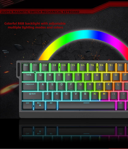 ZUOYA HE65 Wired Magnetic Axis Mechanical Keyboard 8k Fast Trigger RGB Backlight E-Sports Gaming Customized Keyboard