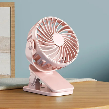 720°Rotatable Clip Fan Mini Cooler Fan Built In Night Lamp USB Rechargeable Personal Portable Fan For Outdoor Camping Ventilador