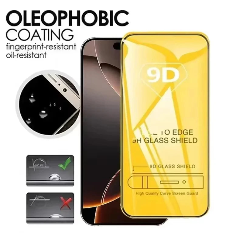 1-5PCS 9D Full Cover Tempered Glass For iPhone 17 16 15 11 12 13 14 18 Pro Max 16E Screen Protector For iPhone 13 Mini XR XS Max