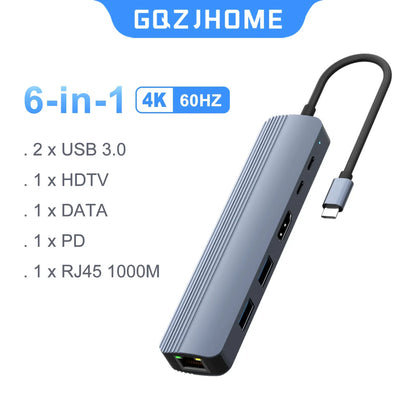 8 in 1 USB C Hub with 4K 60Hz HDTV 1Gbps Ethernet 100W Power Delivery SD/TF Card Slots USB 3.0*3 5Gpbs Data Ports for MacBook