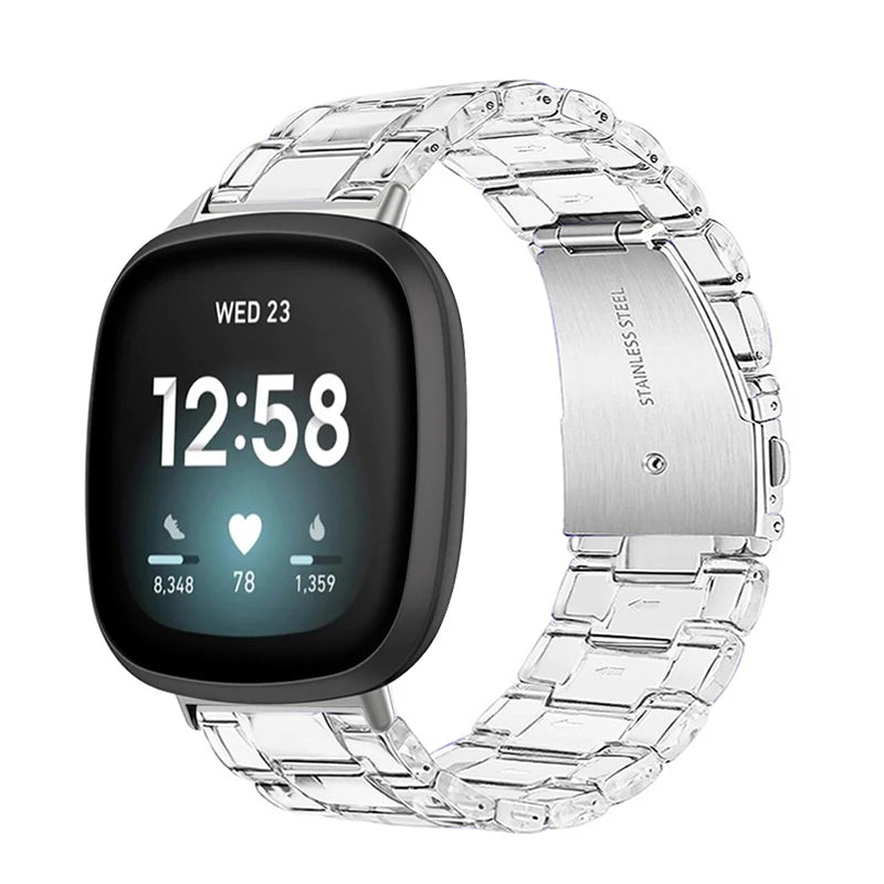 Newest Transparent Resin Strap for Fitbit  Versa 3 4 Lite Sense for Fitbit Versa2 Smartwatch Bracelet Watchband Accessories