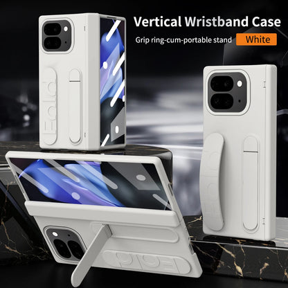 For Google Pixel 9 10 11Pro Fold Swivel 180° Folding Wristband Stand Hinge 3-in-1 Full Lens Protection Drop Resistant Phone Case