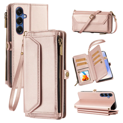 Wallet Protective Case for Samsung S26/S25/S24/S23/S22/S21 Ultra Cross-Shoulder Strap Protective Cover with Multiple Card Slots for Coins Faux Leather Phone Case
