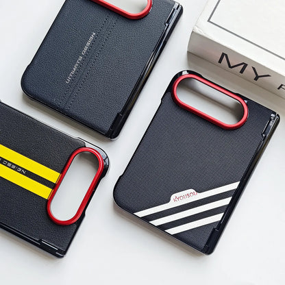 Business Premium Anti‑Scratch PU Leather Foldable Phone Case for IPhone Duo  Slim Hard Shockproof Full‑Edge Protective Cover
