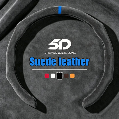 Premium Non-slip Suede Leather Car Steering Wheel Cover Booster Cover For Geely Coolray Boyue Okavango  Icon Emgrand X7 EX5