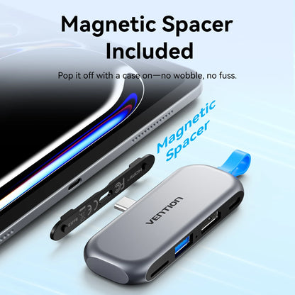 Vention 4 in 1 Portable USB 3.2 Gen2 4K@60Hz HDMI HUB PD 100W Charging Adapter Docking Station for iPad Tablet MacBook Laptop