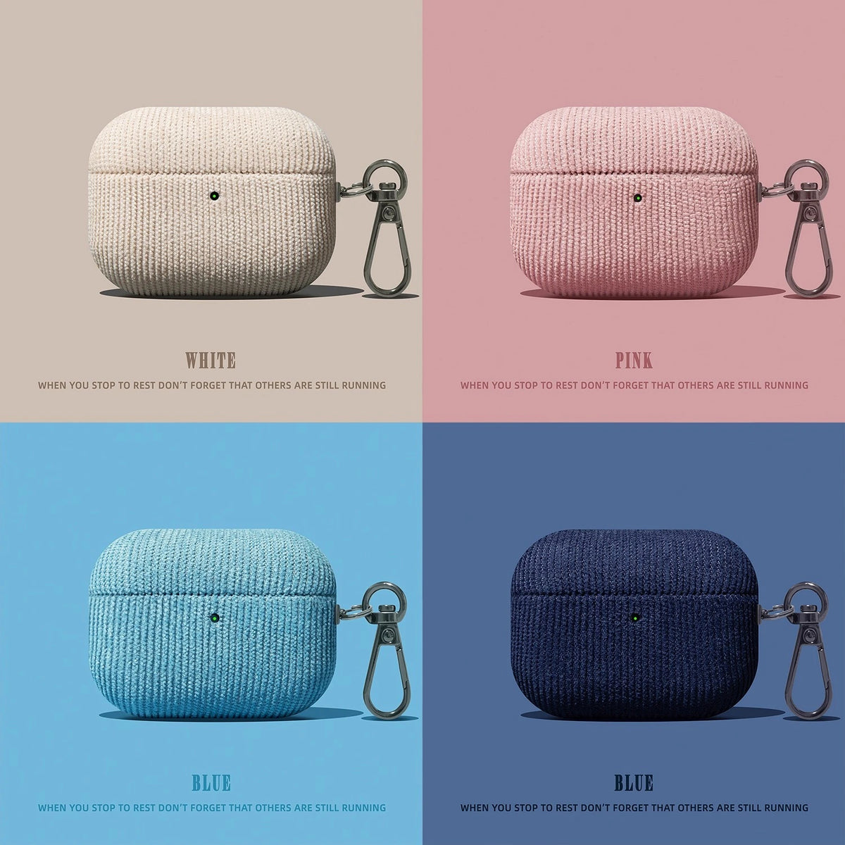 Matte Corduroy Fabric Hook Earphone Case For Apple Airpods 1 2 3 4 Pro 3 2 Wireless Bluetooth Earphone Anti Scratch Cover  ﻿