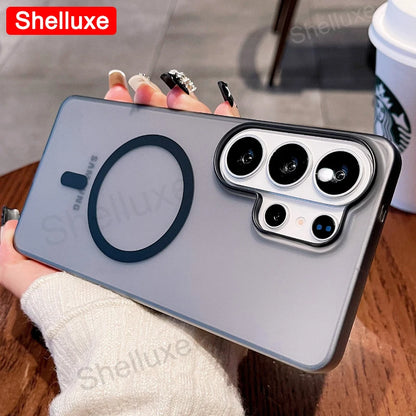 S26 Ultra Case Shelluxe Luxury Magnetic Transparent PC Hard Cover For Samsung Galaxy S26 S25 S24 Ultra S23 Plus S22 FE 5G Cases