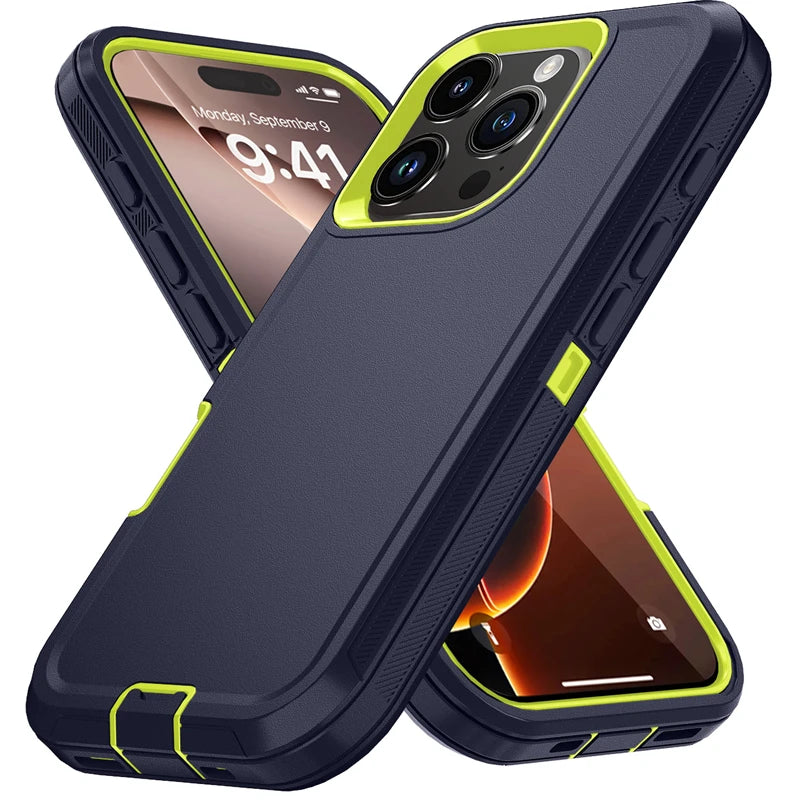 Shockproof Phone Cases For iPhone 17 16 15 14 13 12 11 Pro Max Mini 16E Defender Protecte Case For iPhone Air 15 16 Plus Cover