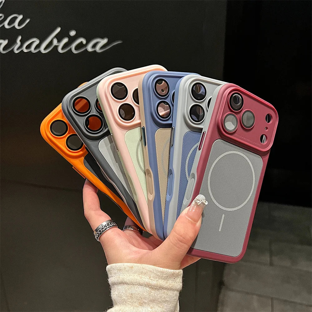 For iPhone 17 16 15 14 13 12 Pro Max Case Luxury Tough Cover For iPhone 16 15 14 Plus Magsafe Magnetic Phone Case