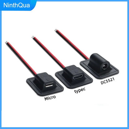 1Pcs DC 5.5*2.1 / Micro USB Type-C Female 2P Wire Type USB C Pigtail Cable Extension Power Cable USB-C Plug to 2 Pin Bare Wire