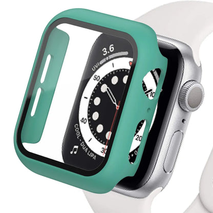 Glass+Matte Watch Cover for Apple Watch Case 45mm 41mm 44mm 40mm 42mm 38mm Bumper+Screen Protector for Iwatch SE 8 7 6 5 4 3 2 1