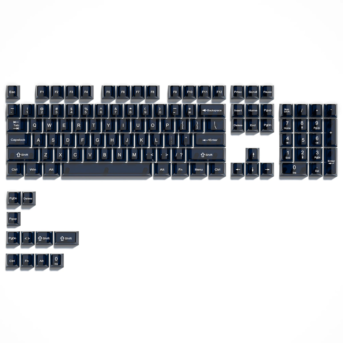 115 Keys Black Transparent Clear Keycaps Crystal Ceramic PC Keycap RGB Shine Through Key Cap MDA Profile for MX Switch Keyboard