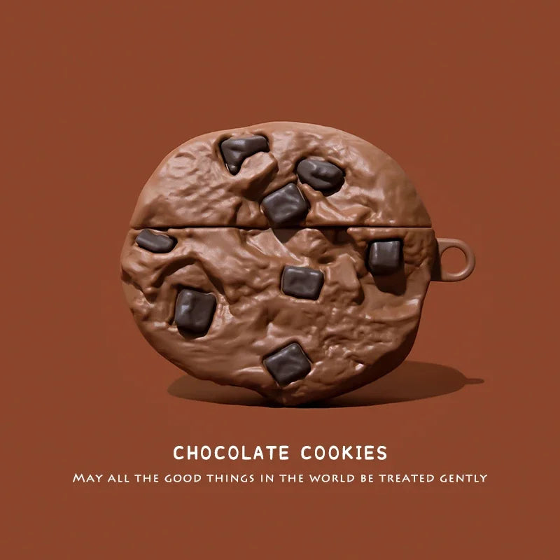 3D Chocolate Cookies Bread Case For AirPods 1 2 3 4 Pro Cartoon Cute Earphone Case For AirPods Pro 2 Silicone Soft Cover