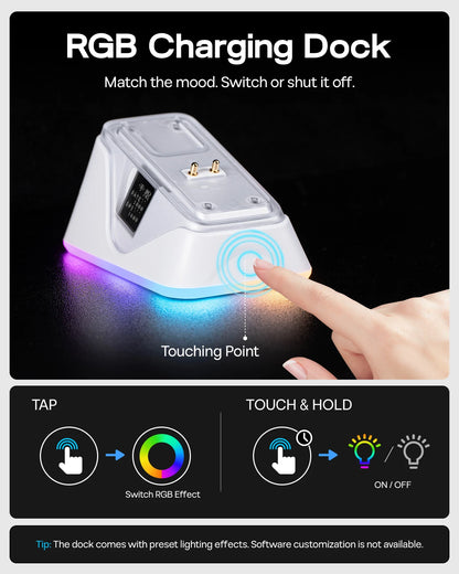 EPOMAKER NEX Lite Tri-mode Wireless PAW3311 Sensor Gaming Mouse with RGB Charging Dock & 1K Polling/12K DPI for Gaming & Office