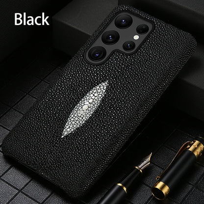 Genuine Stingray Leather Phone Case for Samsung Galaxy S 26 S26 Ultra S24 S23 S25 Plus S22 S21 A57 A56 A55 5G Luxury Back Cover