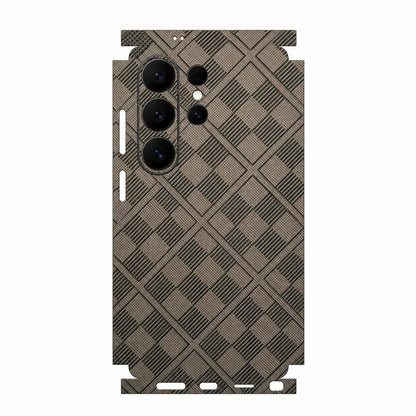 Full Coverage Faux Leather Back Skin for Samsung Galaxy S26 S25 Ultra Plus S24 S23 Full Wrap Anti Scratch Rear Film Sticker