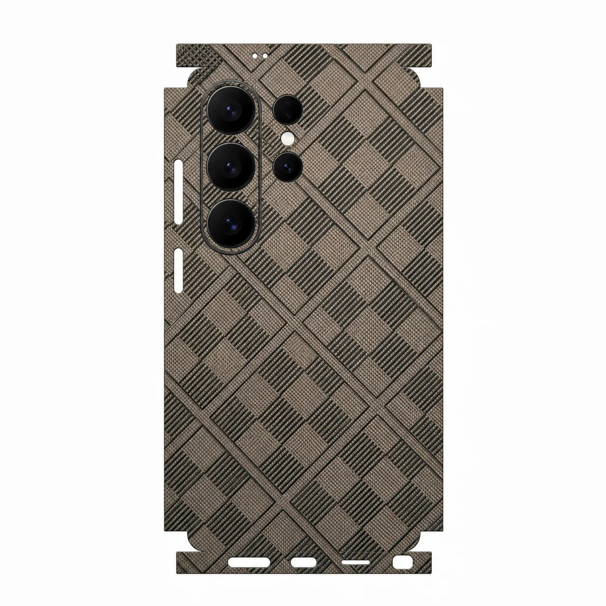Full Wrap Faux Leather Back Skin for Samsung Galaxy S26 S25 Ultra Plus S24 S23 Anti Scratch Rear Protective Film Sticker
