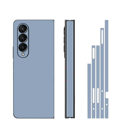 Plain Color Sticker for Samsung Galaxy Z Fold7 6 5 4 3 Back Screen Protector Hing Side Skin 3 in 1 Protective Film Fold4
