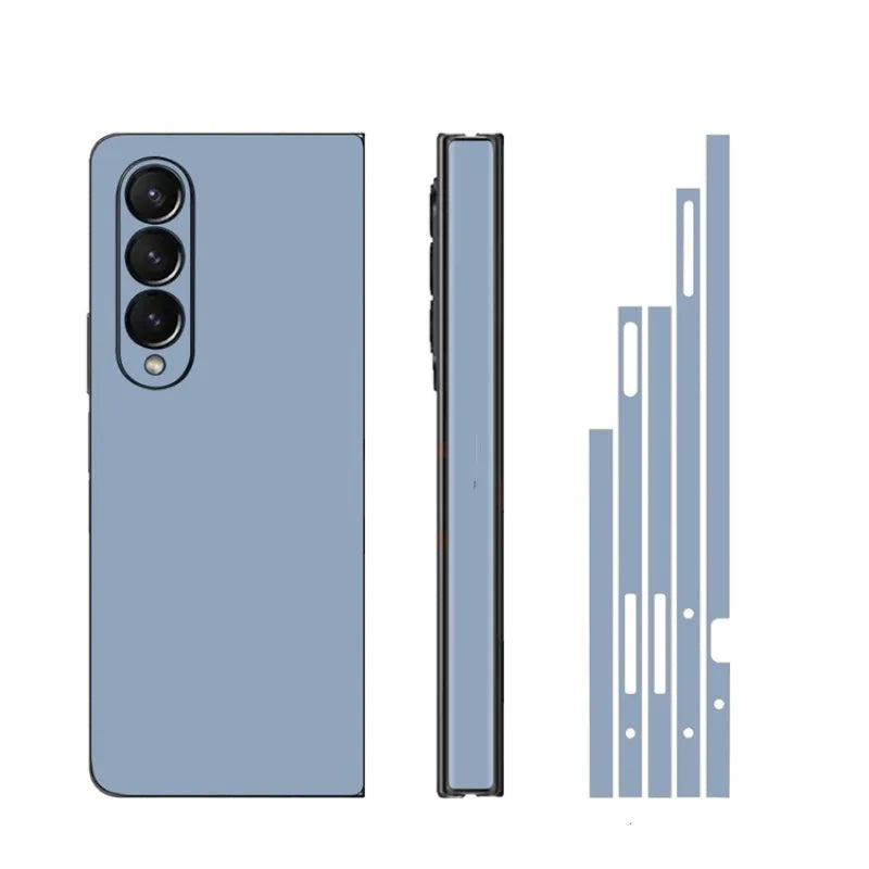 Plain Color Sticker for Samsung Galaxy Z Fold7 6 5 4 3 Back Screen Protector Hing Side Skin 3 in 1 Protective Film Fold4