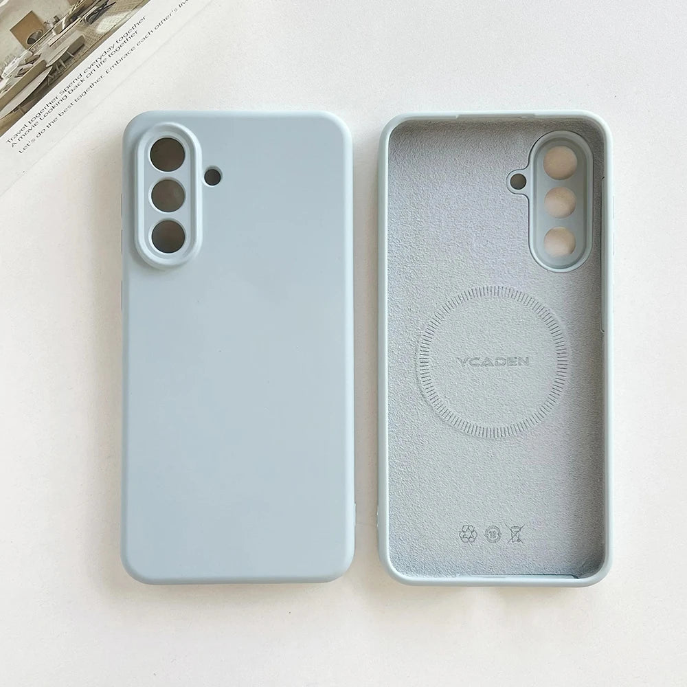 Original Liquid Silicone Magnetic Case For Samsung Galaxy S26 S25 S24 S 26 Ultra Plus S26Ultra Cases Wireless Charge Soft Cover