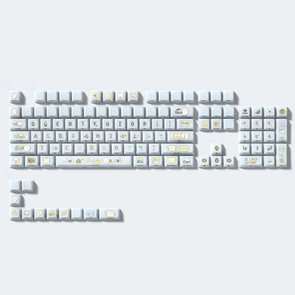 115 Keys Grey Fog Transparent Clear Keycaps Crystal PC Keycap RGB Shine Through Key Cap MDA Profile for MX Switch Keyboard