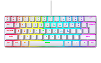 Russian Keyboard English RGB Lighting 61 Keys 60% Layout Gaming Keyboard ISO USB Wired Full Key No Impact K401 For Game Office