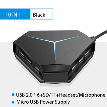 USB Hub USB 3.0 Hub USB Splitter Multi USB 2.0/3.0 Card Reader Headphone Microphone Jack 6 Ports Hub For Desktop PC Notebook