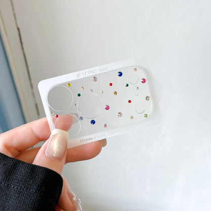 Ins Transparent Simple Rhinestone Stars Heart Bowknot Camera Lens Protector For iPhone 17 Pro 17ProMax  Protective Glass Lens