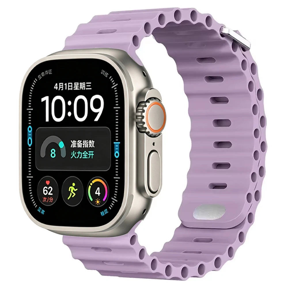 Ocean Silicone strap For Apple Watch Ultra 4 3 2 1 Band 49mm 12 11 10 9 8 7 46mm 45mm 41mm band iWatch 6 5 4 SE3 44mm 40mm 42mm